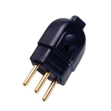 Imagem de Plugue Macho Preto 2P+T de 10 Ampères e 250 Volts - 57403103 - TRAMONTINA