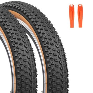 Imagem de WEEROCK Pneu de bicicleta de 29 polegadas pacote com dois pneus de bicicleta 29 x 2,125 (57-622) com contas dobráveis pneus de bicicleta de montanha para bicicletas de 73.7 cm, MTB, Cruiser Bikes