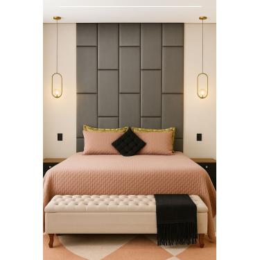 Imagem de Cabeceira 2,80x1,60 Dominó com placas Estofadas Autocolantes - CasaBel