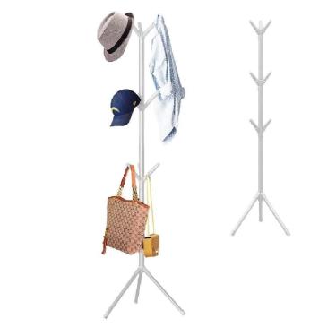 Imagem de Cabideiro Organizador Roupas Bolsa Casaco Chapeu 9 Ganchos Multiuso Quarto Closet Vestiario Arara