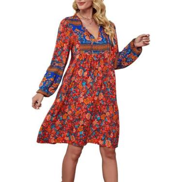 Imagem de Vestido longo genérico franzido com decote quadrado para mulheres - Yo