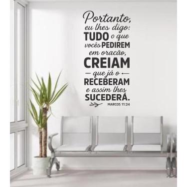 Imagem de Adesivo Parede Frases Biblicas Macos 11:24 Versículos - Colakoala Ades