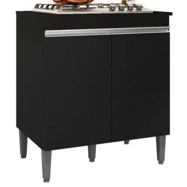 Imagem de Balcao Com Tampo Para Cooktop 2 PT 79 cm Andreia REAJL Moveis, Preto