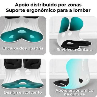 Imagem de Almofada de Apoio Lombar Cadeira Correção de Coluna M AZUL - Genérico