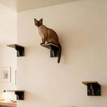 Imagem de Playground Gato Reforçado com 4 Degraus em MDF 15mm LAMINADO Com Carpe