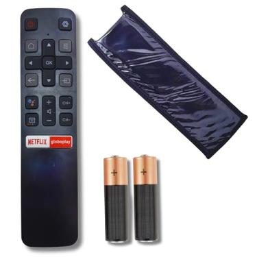 Imagem de Controle Remoto Universal Compatível TCL SEMP Smart TV 4K LED Android Universal Teclas Netflix Globoplay Com Pilhas E Capa