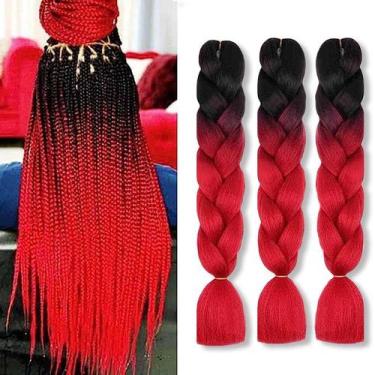 Imagem de Braiding Hair Zhuoqi Ombre, crochê sintético, 24 polegadas, 300 g, 3 u