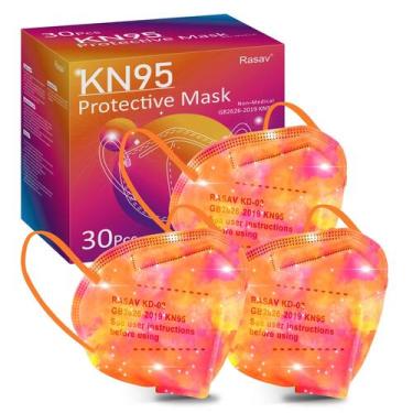 Imagem de Máscaras faciais Rasav KN95, pacote com 30, máscara de segurança contr