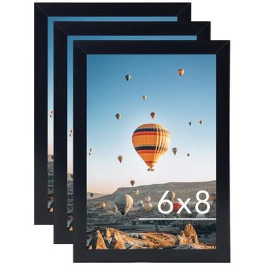 Imagem de Porta-retratos JCJMY 6x8 preto, conjunto de 3 para parede ou mesa