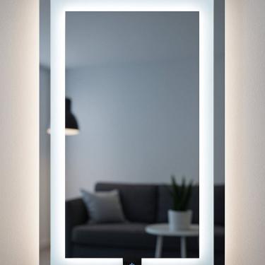 Imagem de Espelho Retangular 70cm X 50cm Iluminado Touch Screen Led 3 Cores Reduna espelho lapidado