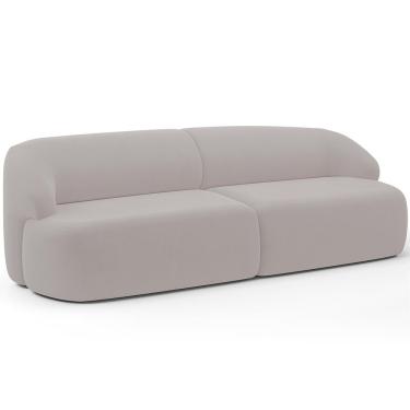 Imagem de Sofá 4 Lugares Curvo Orgânico Para Sala Living 280cm Barolo L06 Veludo Grafite - Lyam Decor