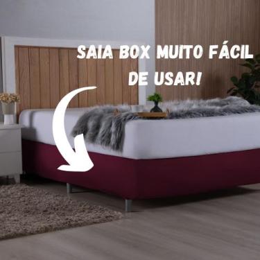 Imagem de Saia Box Coladinha Casal ou Queen Com Elástico Ajuste Perfeito Malha G