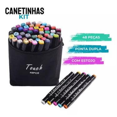 Imagem de Super Kit Canetinhas Profissional Ponta Dupla 48 pcs 1linha - SWEET HO