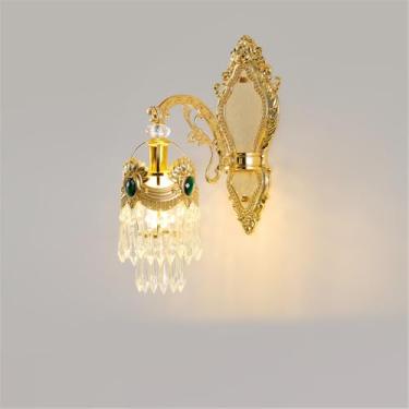 Imagem de Lustre de Cristal de Luxo Europeu LED Criatividade Americana Ouro Sala de Estar Restaurante Quarto Hotel Villa Duplex Construção Lâmpada Pendente (A 1 Luz)