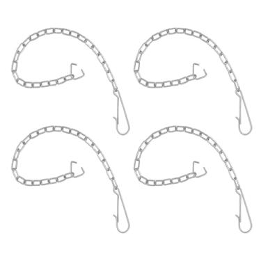 Imagem de 4 peças de corrente de elevação para vaso sanitário de aço inoxidável, kit de substituição de corrente de vaso sanitário de 25 cm, corrente de descarga universal, corrente de alça de vaso sanitário