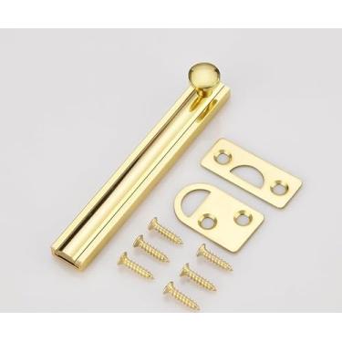 Imagem de SUYA Trava deslizante oculta de 90/180 graus, parafuso de superfície de latão sólido de 10 cm em ouro polido, trava elegante e segura para portas francesas/cercas de madeira/portões/armários ou portas