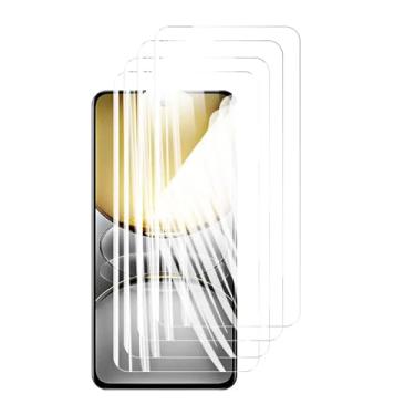 Imagem de 4 protetores de tela para Realme C75, vidro temperado cristal 9H HD, capa de alumínio antirriscos de 6,72" compatível com impressão digital (HD)