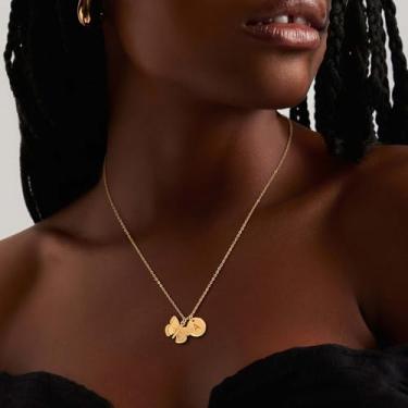 Imagem de Colar de borboleta de ouro para mulheres, banhado a ouro 14K, feito à mão, com pingente de moeda, joia, Medium, Latão, Sem Pedra Preciosa