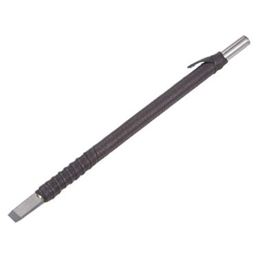 Imagem de Faca de entalhe de cinzéis de madeira, carboneto de tungstênio de 6 mm, ponta plana para marcenaria, ferramenta de mão, gravador de 150 mm (6 polegadas) de comprimento com cabo de tecido de couro