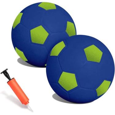 Imagem de Conjunto de bolas de futebol macias para crianças com bomba de ar para