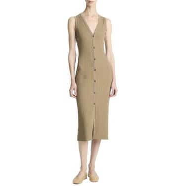 Imagem de Vince Vestido feminino canelado, Tapenade, XPP