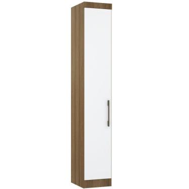 Imagem de Guarda Roupa Modulado 38cm 1 Porta Paris Luciane Móveis Avelã Pf Com Branco Pf
