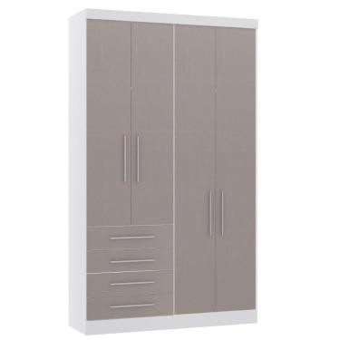 Imagem de Guarda Roupa Modulado 79cm 2 Portas Alpes Luciane Móveis Branco Pf Com Avelã Pf