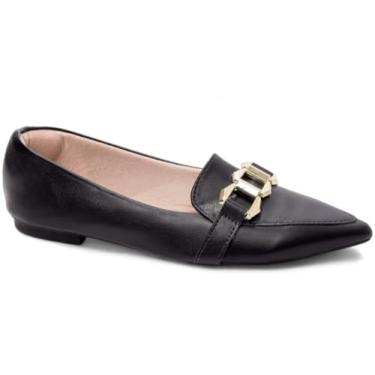 Imagem de Sapato Sapatilha Mocassim Rasteiro Feminino Bico Fino Torricella (Preto, BR, Adulto, Numérico, 37)