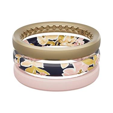 Imagem de Groove Life Anel de silicone empilhável anéis de casamento de borracha respirável para mulheres, cobertura vitalícia, design exclusivo, anel de ajuste confortável, 10, Silicone, Sem pedra preciosa