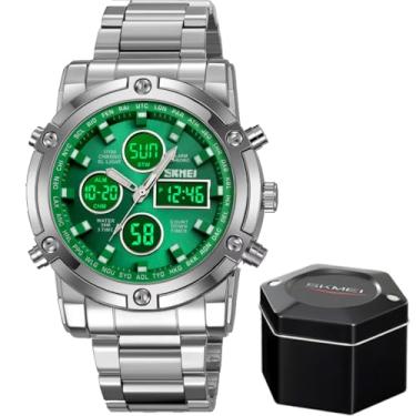 Imagem de Relógio Masculino Sk 2556 Á Prova D'água 30m Digital Casual Esporte Luxo Verde