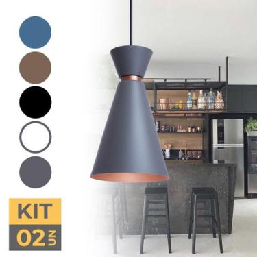 Imagem de Kit 2 Luminária Pendente Pequim 30 Cm Balcão Bancada Cozinha - Ilumina