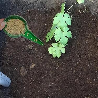 Imagem de Espalhador de sementes portátil com 5 configurações ajustáveis, alça ergonômica, ferramenta de plantador de gramado para distribuição uniforme de fertilizantes de sementes de grama (verde)