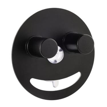 Imagem de MAISEEN Suporte de esponja de limpeza facial sorridente de alumínio anodizado à prova de ferrugem, organizador de organizador de pia de cozinha para mamãe e papai, preto (pacote com 1)