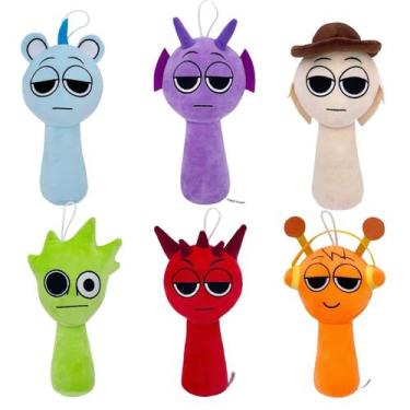 Imagem de Brinquedo de pelúcia Sprunki Game Wenda Grey 25 cm para crianças e adu