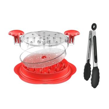 Imagem de Ferramenta de triturador de frango, amaciador manual de carne, moedor e picador, livre de BPA, pode ser lavado na lava-louças, prato removível e pinça incluídos, base antiderrapante, utensílio de