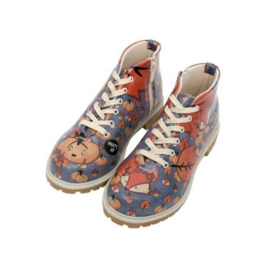 Imagem de DOGO Botas curtas femininas – Botas femininas de couro vegano e cano curto feitas à mão, Hello Pumpkin, 38