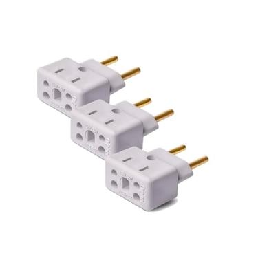 Imagem de Kit com 4 Adaptadores de Tomada – 3 Pinos para 2 Pinos – Plug 10A / 20A – Modelo Bob Esponja/Plug T Benjamin – Branco