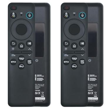 Imagem de Pacote com 2 controles remotos BN59-01432A por voz solar, controle remoto Bluetooth recarregável USB-C com carregamento solar compatível com Samsung Frame Smart TV, Samsung Neo QLED S90D Smart 8K HDR
