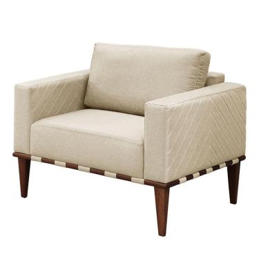 Imagem de Poltrona Bella Luxo Madeira Maciça Castellar Móbile Veludo Bege Claro Veludo Bege Claro