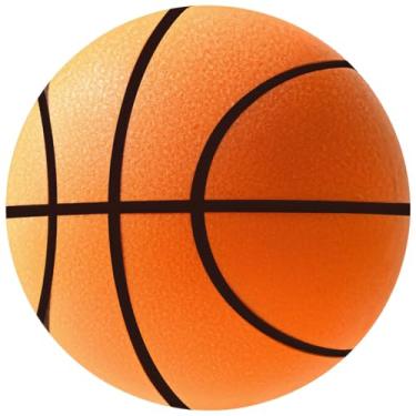 Imagem de Bola de basquete silenciosa tamanho 7, bola de drible interna com redução de ruído, material macio de poliuretano de 24 cm para prática silenciosa