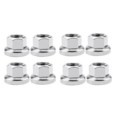 Imagem de Luzhengyang 4 pares de rodas de bicicleta de eixo BMX vintage M10, conjunto de porcas de flange prateadas, aço de alta resistência para kit de reparo de cubo de bicicleta de montanha