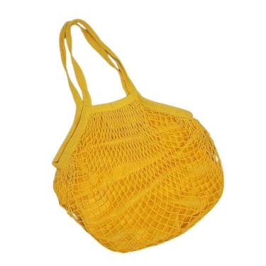 Imagem de Bolsa De Praia Feminina Saco De Rede Macramê Verão Piscina Com Alça amarelo
