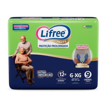 Imagem de Roupa Íntima Lifree Pants Proteção Prolongada Extra Absorção Tamanho G/XG Unissex 9 Unidades