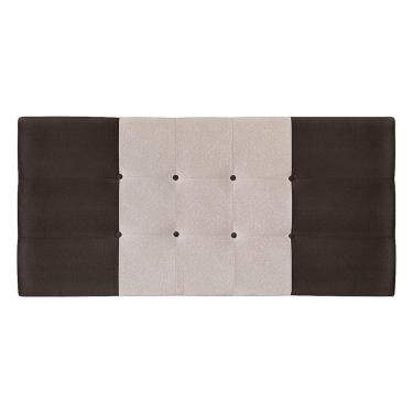Imagem de Painel Estofado Mini  144 Cm Para Cama Box Quarto Casal Suede Marrom/bege