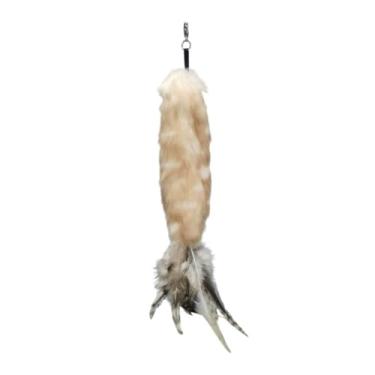 Imagem de Luzhengyang Recargas de varinha Feather Cat Teaser – Cabeças inspiradas em pássaros naturais, acessórios de brinquedo de gato para brincadeiras interativas (pacote com 5) (refil de penas branco-marrom