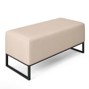 Imagem de Puff Cléo W01 Base De Ferro 90 Cm Suede Bege