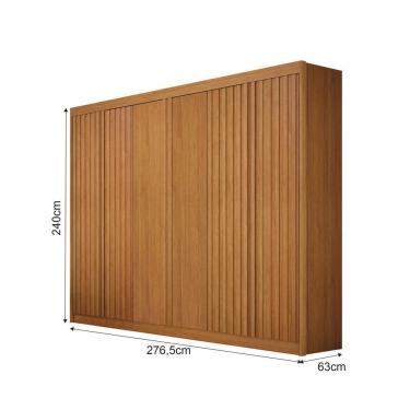 Imagem de Guarda Roupa New Braga 06 Portas Com 04 Ripadas Cinamomo