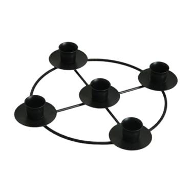 Imagem de MotiveTech do Advento de Natal, Castiçal de Ferro para Mesa, Ornamento de Candelabro, Porta-Velas de Natal para Festas e Quartos, Preto