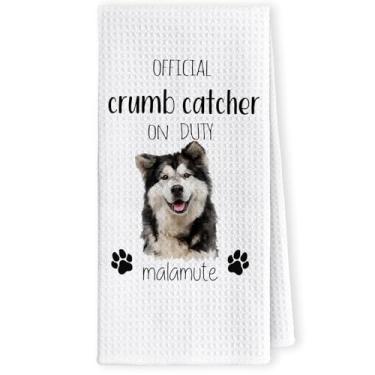 Imagem de LKETW Toalhas de cozinha engraçadas de malamute do Alasca - toalha de mão para presente de cachorro Malamute para banheiro, amantes de cães, mãe, pai, dono, presente, para amantes de animais de