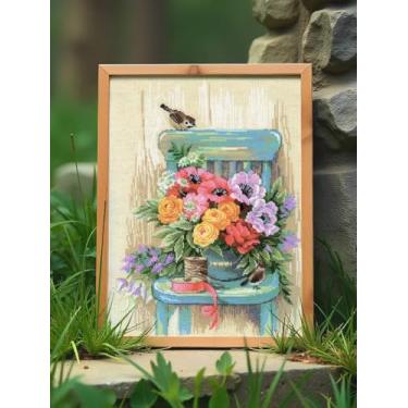 Imagem de RIOLIS - Flores de jardim 2299, kits de ponto cruz floral 28,5 x 38,5 cm, kits de ponto cruz para iniciantes e avançados, kit de costura cruzada para adultos, kit de costura com bordado